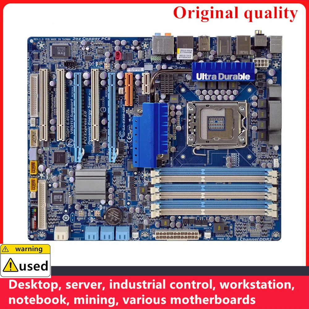 For GA-EX58-UD4 EX58-UD4 Motherboards LGA 1366 DDR3 ATX For Intel X58 Overclocking Desktop Mainboard SATA III USB3.0