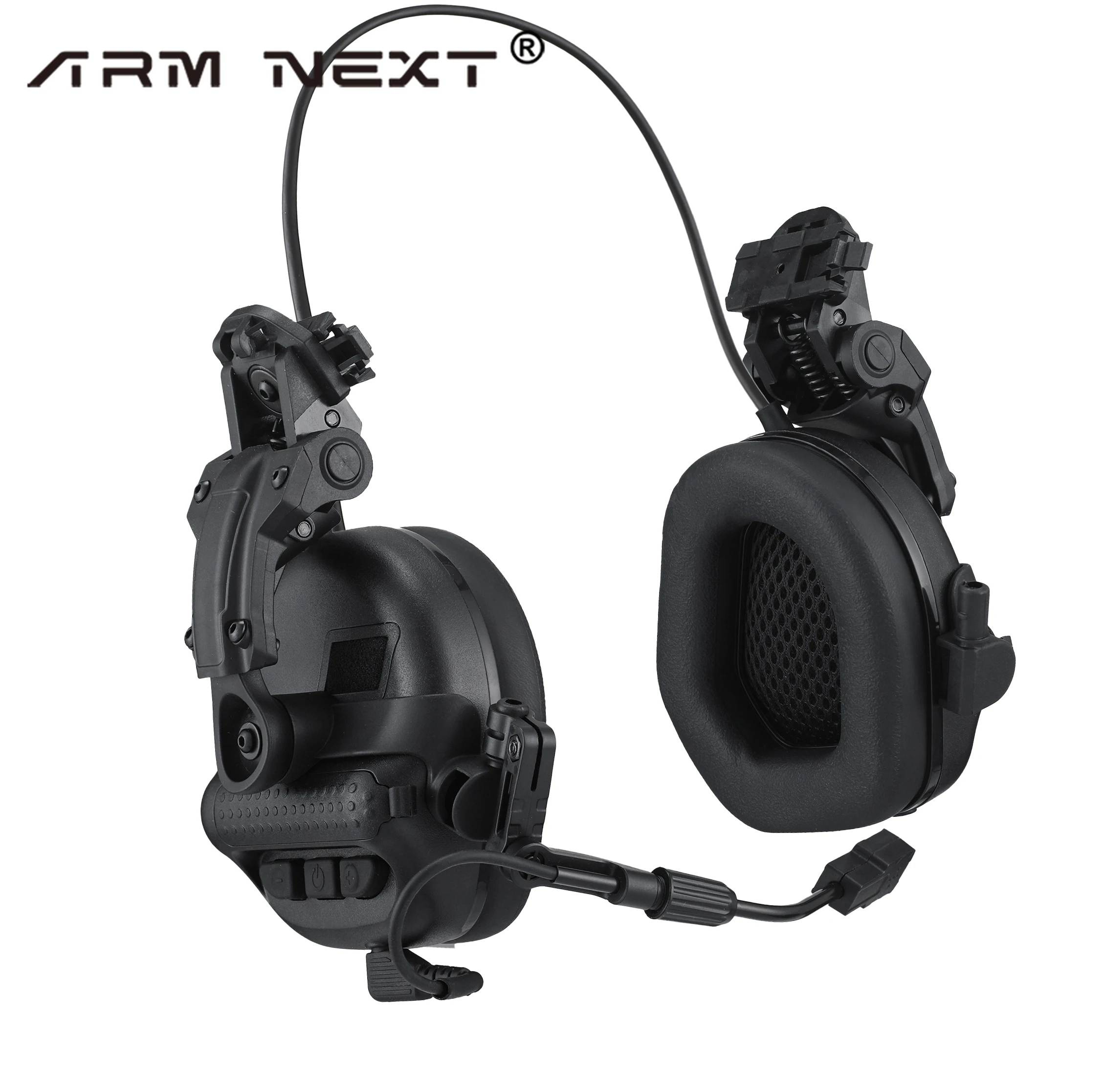 NEW Upgrade F30 Shooting Earmuffs Tactical Helmet Headset+ PTT Adapter Electronic Hearing Protector Equipped with ARC Rail