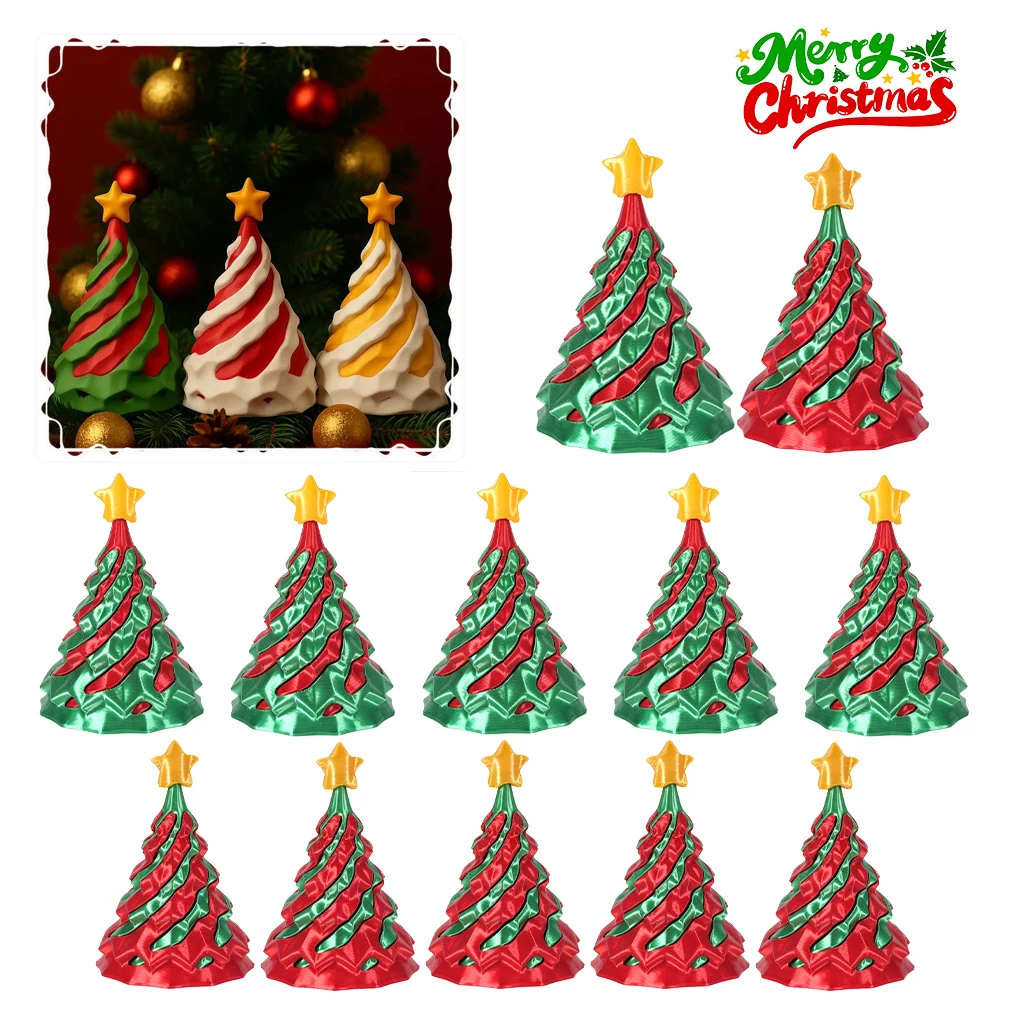 Puzzle d'arbre de noël en spirale 3D, jouet sensoriel imprimé bicolore, casse-tête éducatif, cadeau pour enfants et adultes