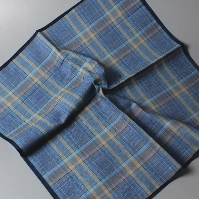 C71F Fazzoletti vintage Hankie da uomo Fazzoletti da taschino in poliestere con motivo a reticolo morbidi e lavabili