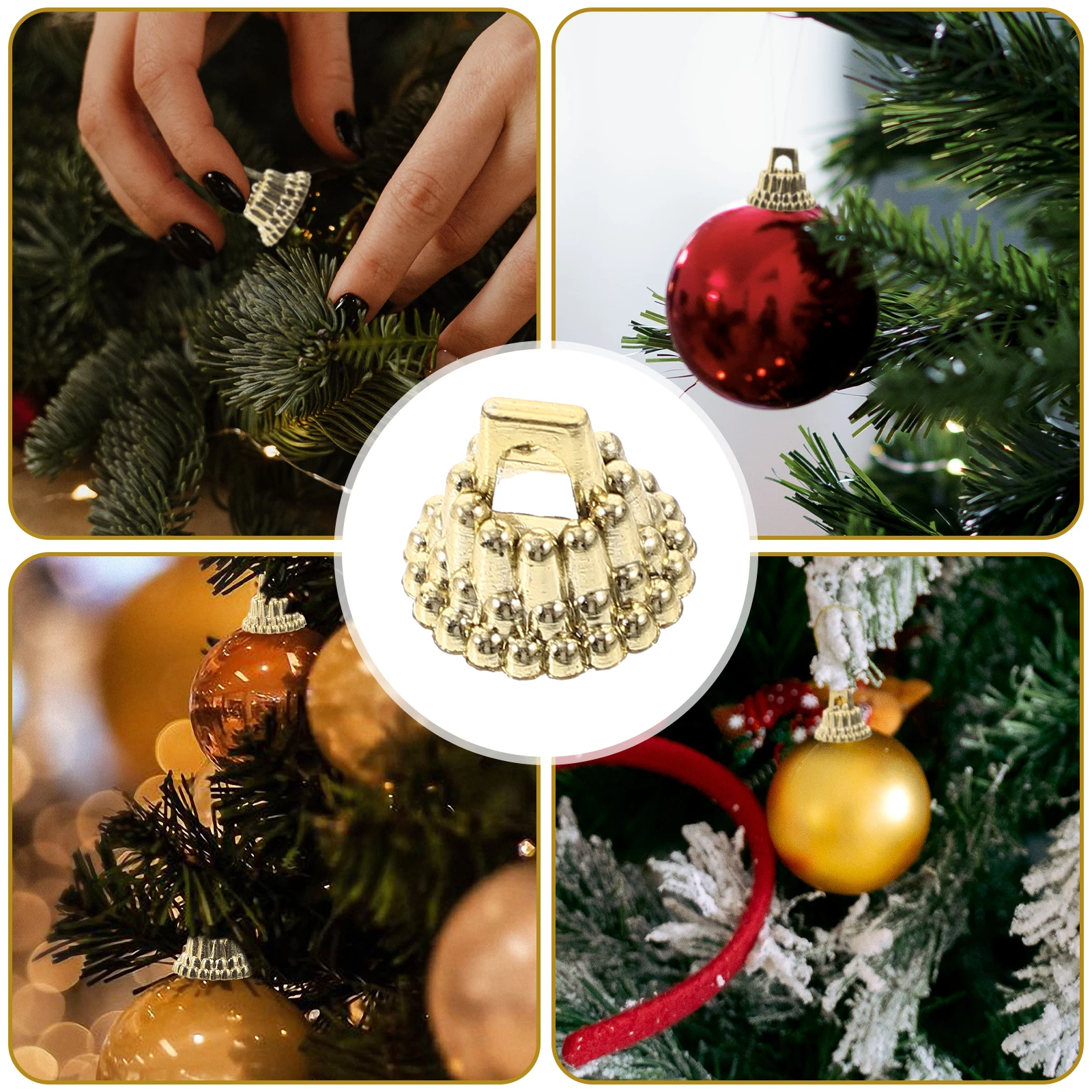 

1 Set Of Christmas Ball Pendant Caps Compact Diy Supply For Holiday Decoration Hanging Balls Fittings Creative Balls Accessory