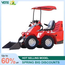 Euro 5 Small 4WD Skid Steer Loader, Farm & Ranch Snow Shoveling & Bulldozing Truck, Multifunctional Hydraulic Loader