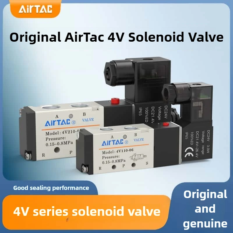 

AirTAC Genuine Pneumatic Solenoid Valve 4V210 4V310 2/3/5 Way G1/8 G1/4 G3/8 DC24V AC220V For Automation Machine