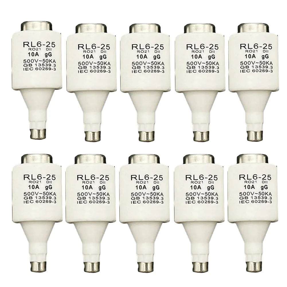 

10 Pcs DII Fuses DII E27 SpiralCeramic Fuses GG Diazed Fuse Inserts 500V AC / 440V DC Spiral Earthenware Fuse Insert