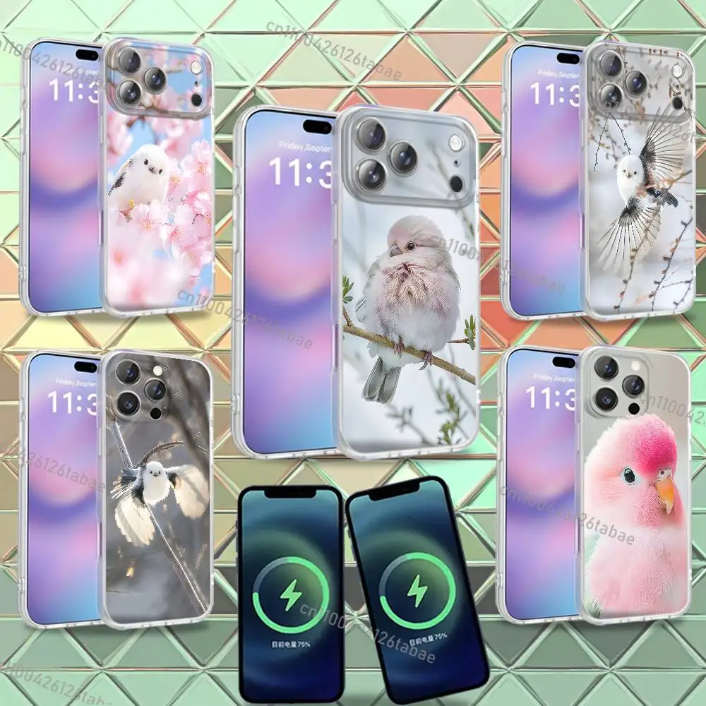 

INS Sweet little bird Phone Case For iPhone 16,14,11,17,13,15,12,Air,Plus,Pro,Max,E,Mini Frosted for MagSafe Magnetic
