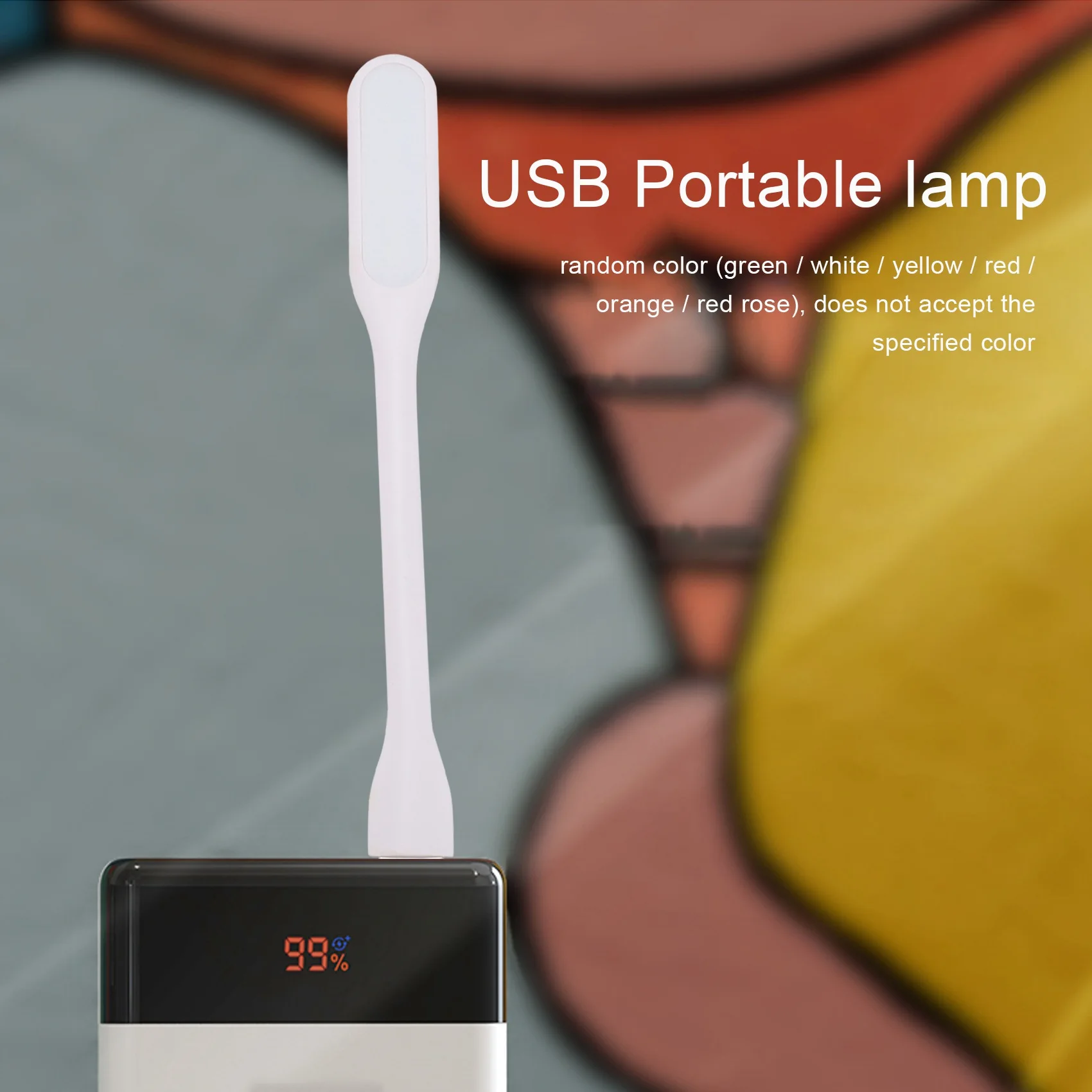 ABZV-Mini lâmpada LED portátil USB flexível 5V 1,2W para luz de mesa cor aleatória