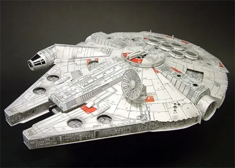 37cm Millennium Falcon Paper Model 3D Papercraft DIY Handmade Puzzles Toys Desktop Decor Movie Models Collection MINISO Disney