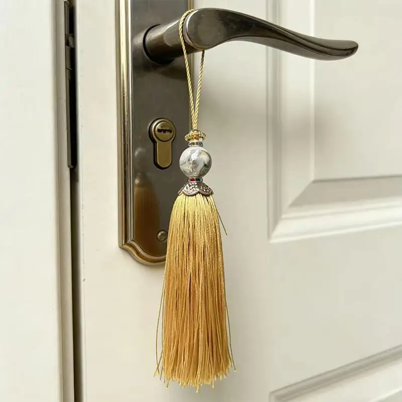 Weiches handgefertigtes Quasten-Set, 4 Stück, mit Schlaufen, langlebig für Schlüsselanhänger, DIY-Einladungskarten, Landhausstil, Heimdekoration – Detail 4