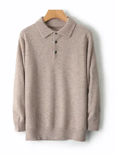 Smart Casual Autumn Winter Man Sweater Classic 100% Merino Wool Knitted Pullover Polo Collar Long Sleeve Clothes Tops Men Jumper - Image 6