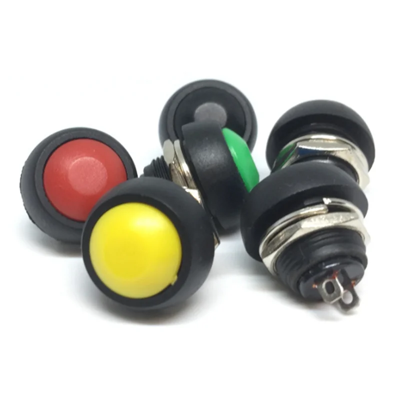 10Pcs 2Pin Mini Schalter 12Mm 1A Wasserdichte Schalter PBS-33B 12V Momentary Push Button Schalter Reset Nicht-verriegelung PBS-33B-X64A