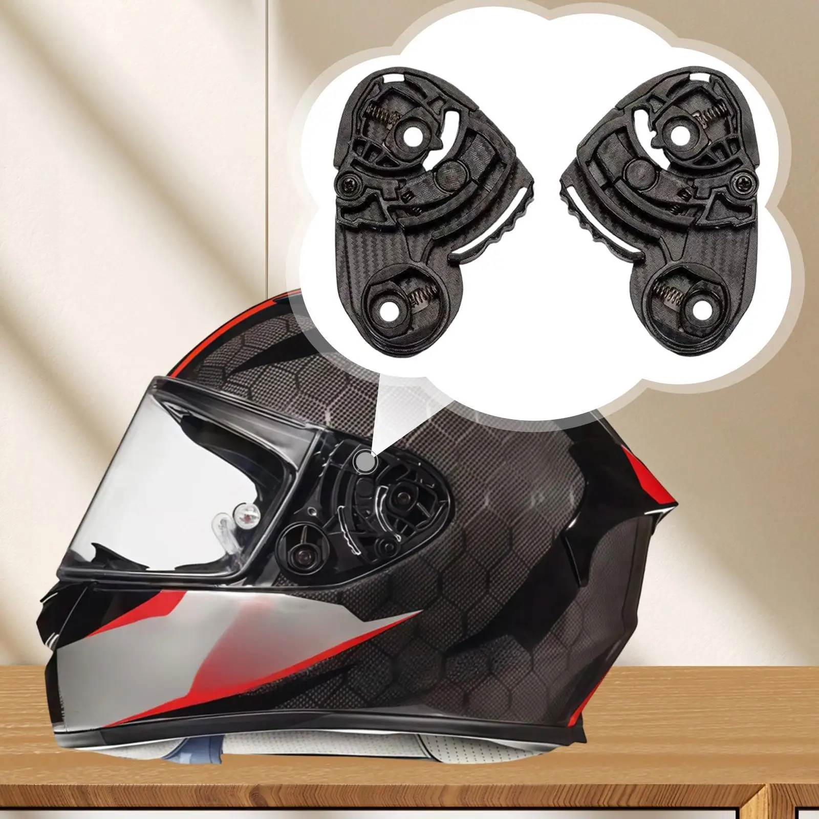 

2 Pieces Helmet Visor Base Helmets Part Black Compatible Sturdy Repair Parts Helmet Shield Base for MT Kre MT Kre Sv