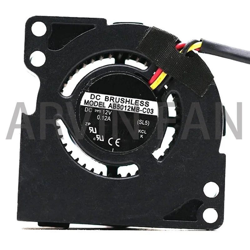 

Original AB5012MB-C03 Server Blower Fan DC12V 0.12A 50x50x20mm 3Wire 3Pin 50mm Cooler