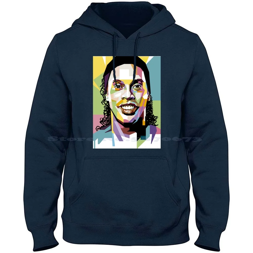 Ronaldinho Pop Art 100% Cotton Hoodie T Shirt Ronaldinho Pop Art