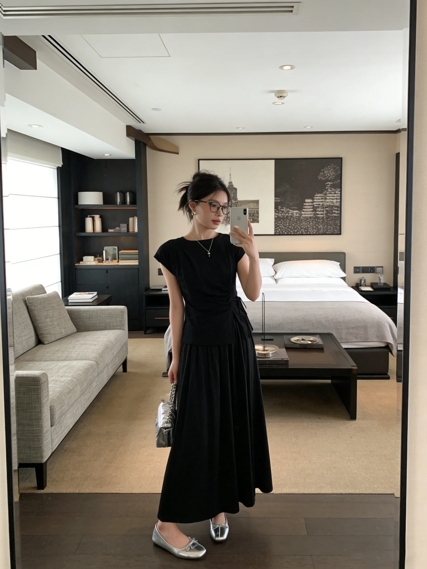 

Корейский стиль, ретро-дизайн, футболка с коротким рукавом и юбка с высокой талией, комплект для похудения, женская мода, летняя новинка, набор