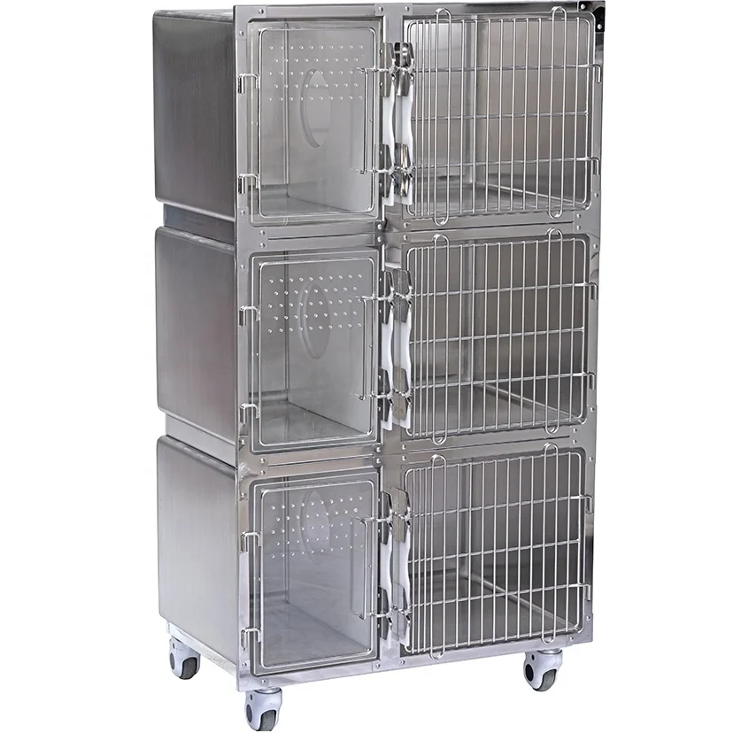 Cheap Price Full Round Corner Pet Hospital Cage Stainless Steel 304 For Dog Cat