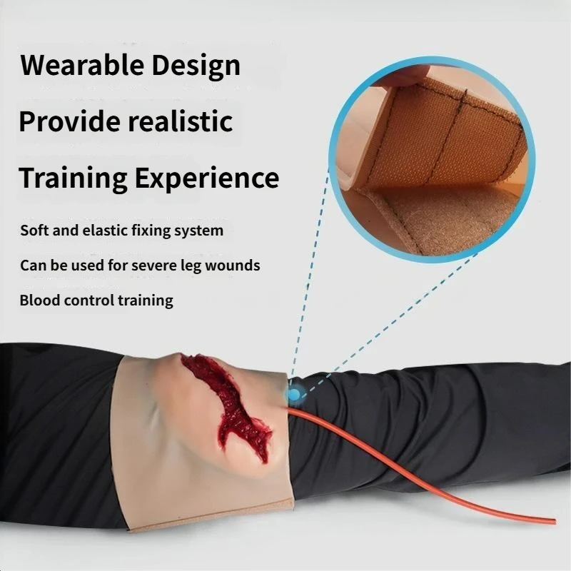 Wearable Leg Wound Hemostasis Control Model Bleeding Control Model Simulates Deep Laceration or Stab Injury Practice Model