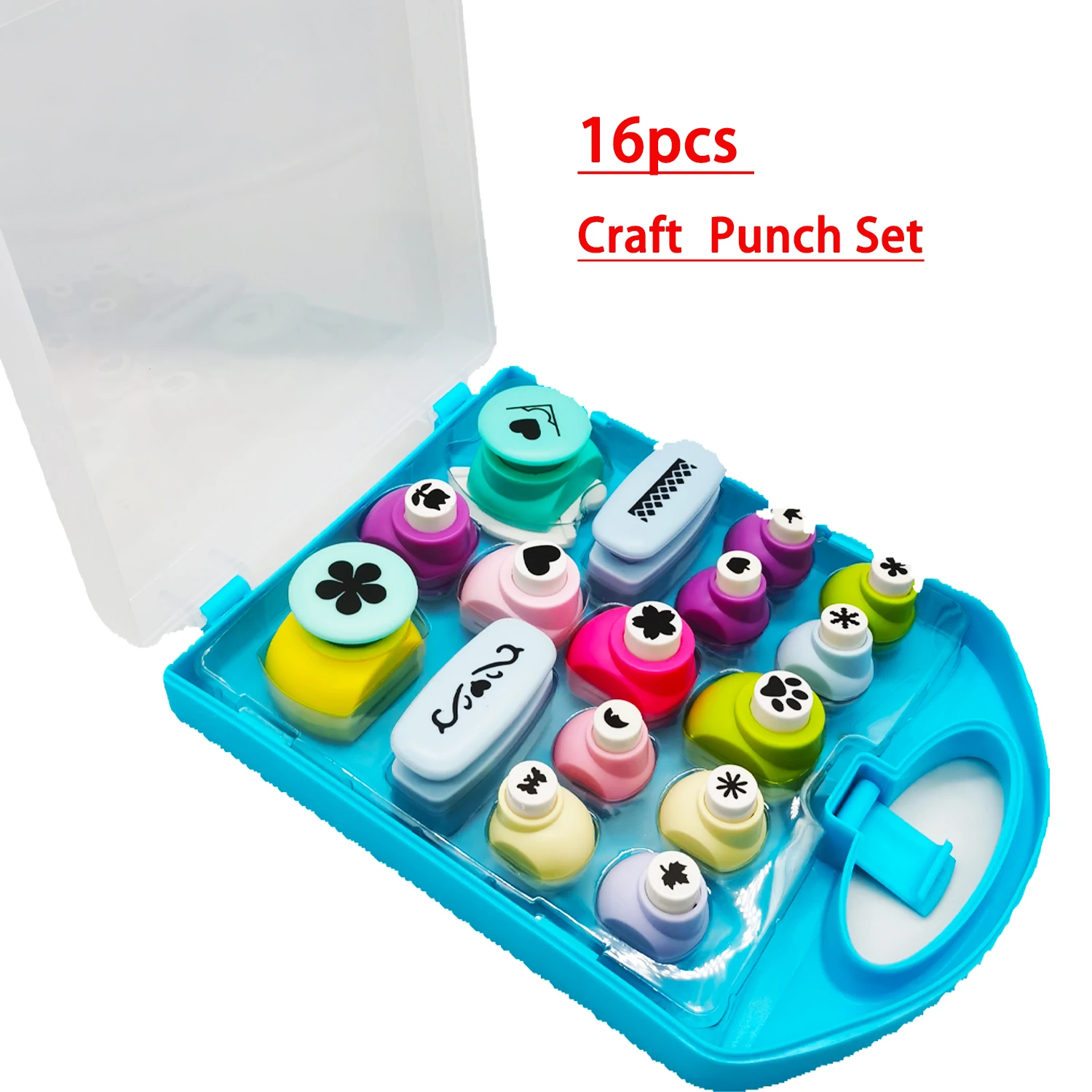 

Craft Punch Set PP Box Packed, 16PCS Assorted Size Hole Punch Shapes, Border Punch, Corner Punch, Crafting Scrapbook Punches