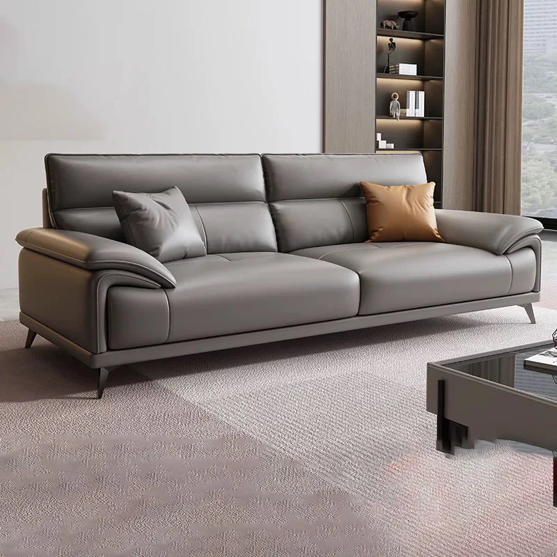 Semplice, moderno, ufficio, pelle, divano, business, reception, VIP