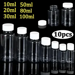 Garrafa recarregável transparente com tampa de rosca Garrafas plásticas de loção Recipiente de amostra cosmético Mini garrafa líquida de viagem 1 pc 10pcs