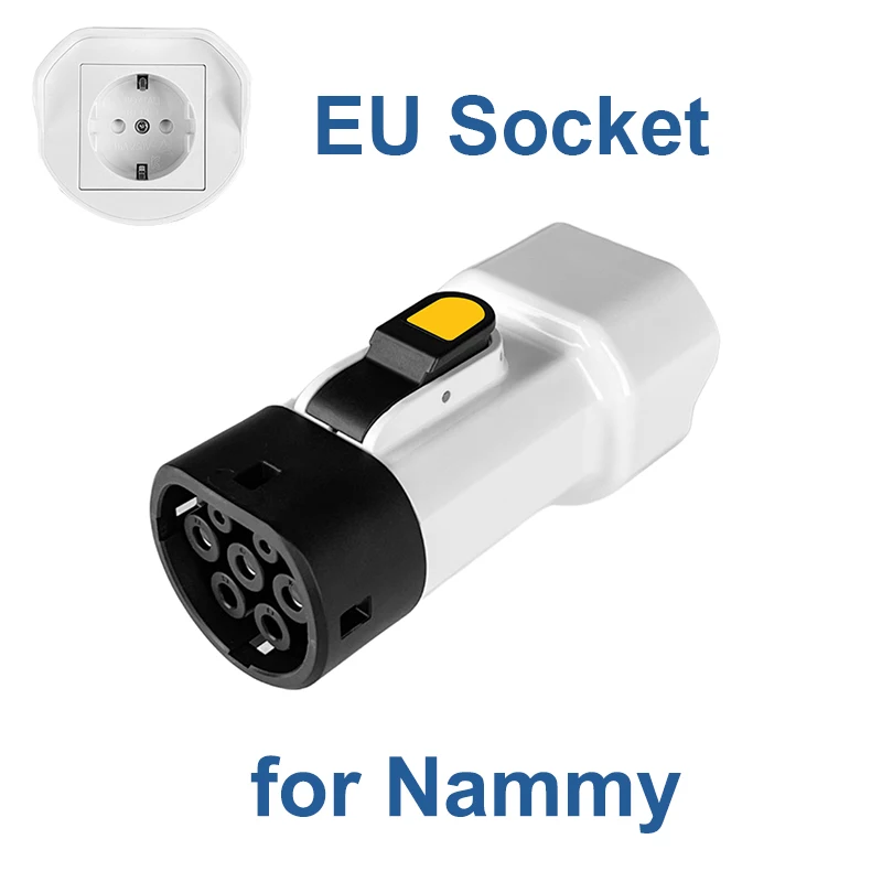 EVqiaoyi Type2 V2L Ontlader Adapter 16A 3.5KW Type2 Auto Ontlading Plug met EU Socket voor Camping, BYD Jaecoo MG Renault