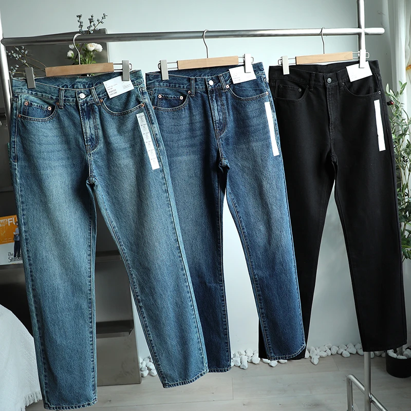 

Classic Men's Straight Leg Cotton Denim Jeans Series Versatile Casual Washed out Pure Cotton Comfortable Fit Jeans