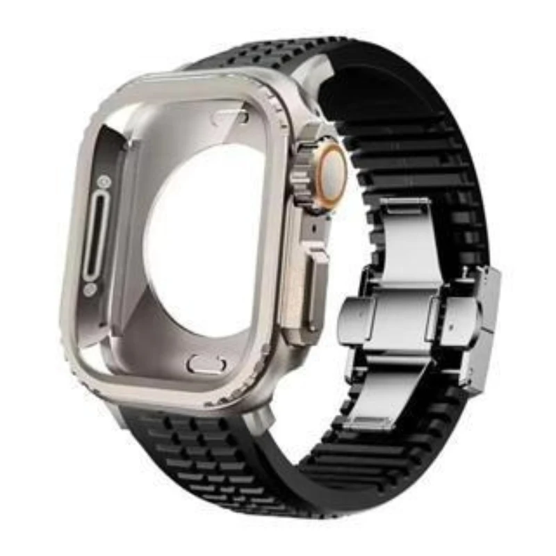 

Metal Silicone Strap for Apple Watch Ultra 49mm Series 10 46mm High Quality Band Cover for Series 9 8 7 6 5 4 SE 45mm 44mm