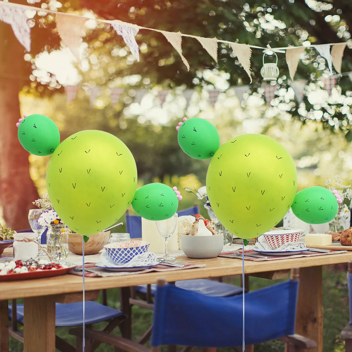 

4 Set Cactus Balloons Creative Beautiful DIY Decor Balloon for Birthday Party Gathering (Green, With A Pen)