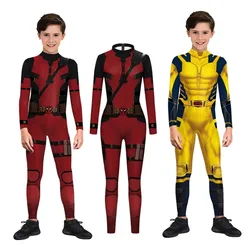 Superhero Wolverine Deadpool Cosplay Jumpsuit Wolverine Cosplay Costume Children Halloween Party Bodysuit Cosplay Costume Outfit