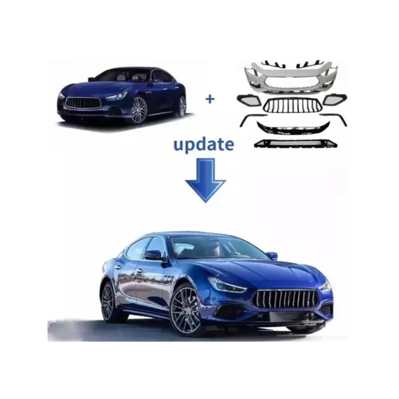 Ghibli 2014-2021 GTS Style Front Bumper Grille Body Kit Auto Exterior Upgrade Parts