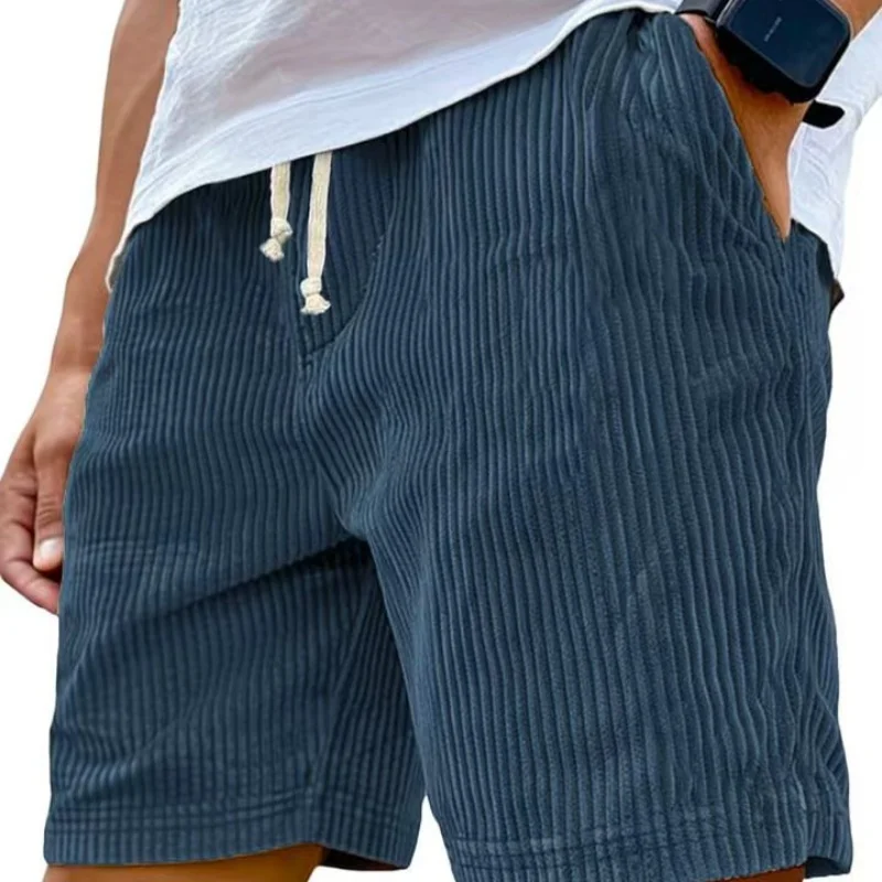 

2026 Summer Men Corduroy Sweatpants Casual Shorts Men's Beach Shorts Basketball Short Trousers Solid Color Label Sportswear Men