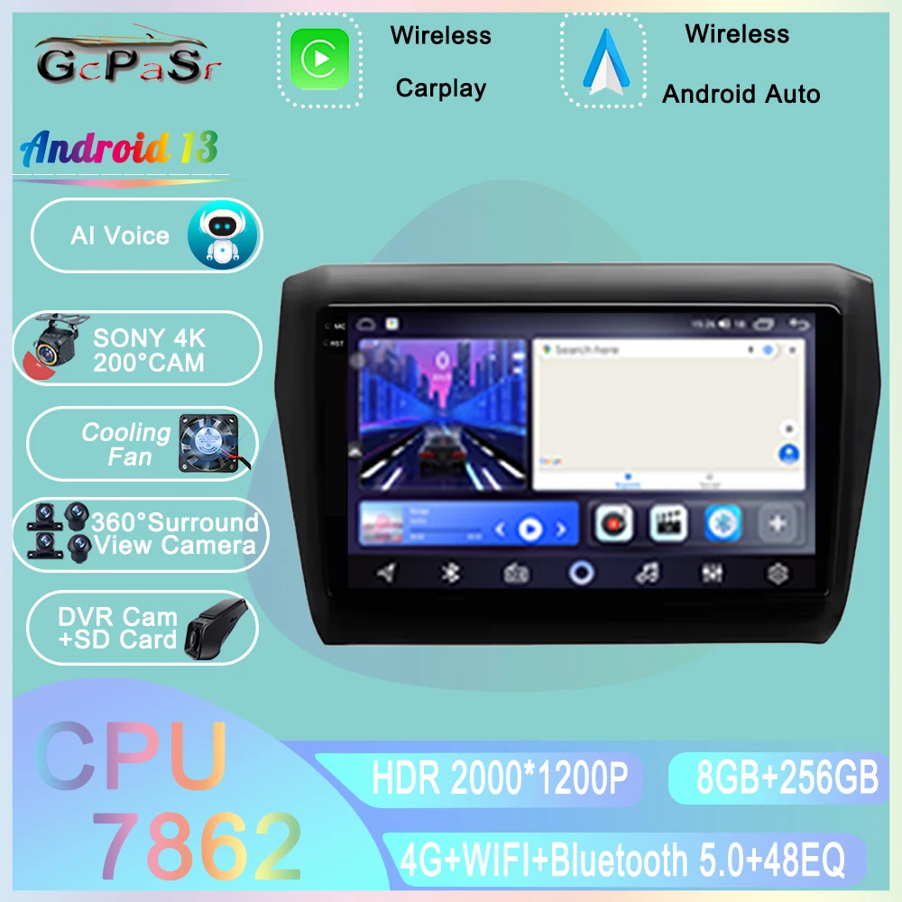 

Android 13 For Suzuki Swift 2017 2018 2019 Car Radio 2din 9 inch Multimedia Video Player GPS Navigation Carplay 5G DSP 8 Core