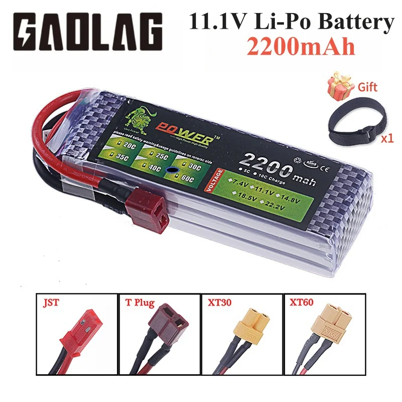 Akumulator LiPo 11.1V 2200mAh 3s 40C do helikoptera RC Quadcopter Samochody Samolot z wtyczką T JST XT30 XT60 Akumulator 3S 11.1v