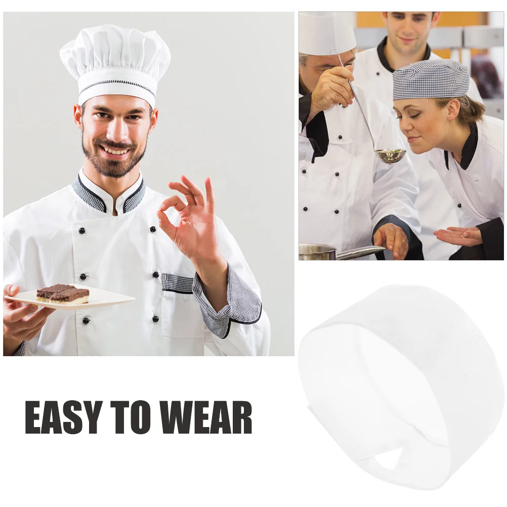 2pcs Chef Hats Unisex Kitchen Hat For Men Women Cooking Caps Bakers Hats White Chef Costume Hat Washable Greaseproof