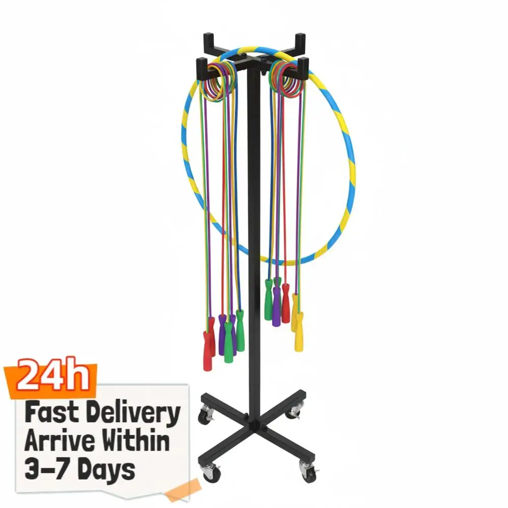 

Мобильная тележка-стеллаж для хранения 4-колесных прыговальных скакалок и обручей, высота 120 см/46,8 дюйма, оборудование для детского сада