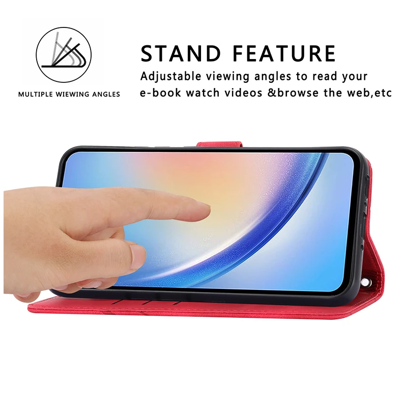 Leather Wallet Flip Case For Samsung Galaxy S24 Plus S23 Ultra S22 S21 FE A12 A13 A14 A15 A22 A42 A52 A53 A54 A33 A35 A55