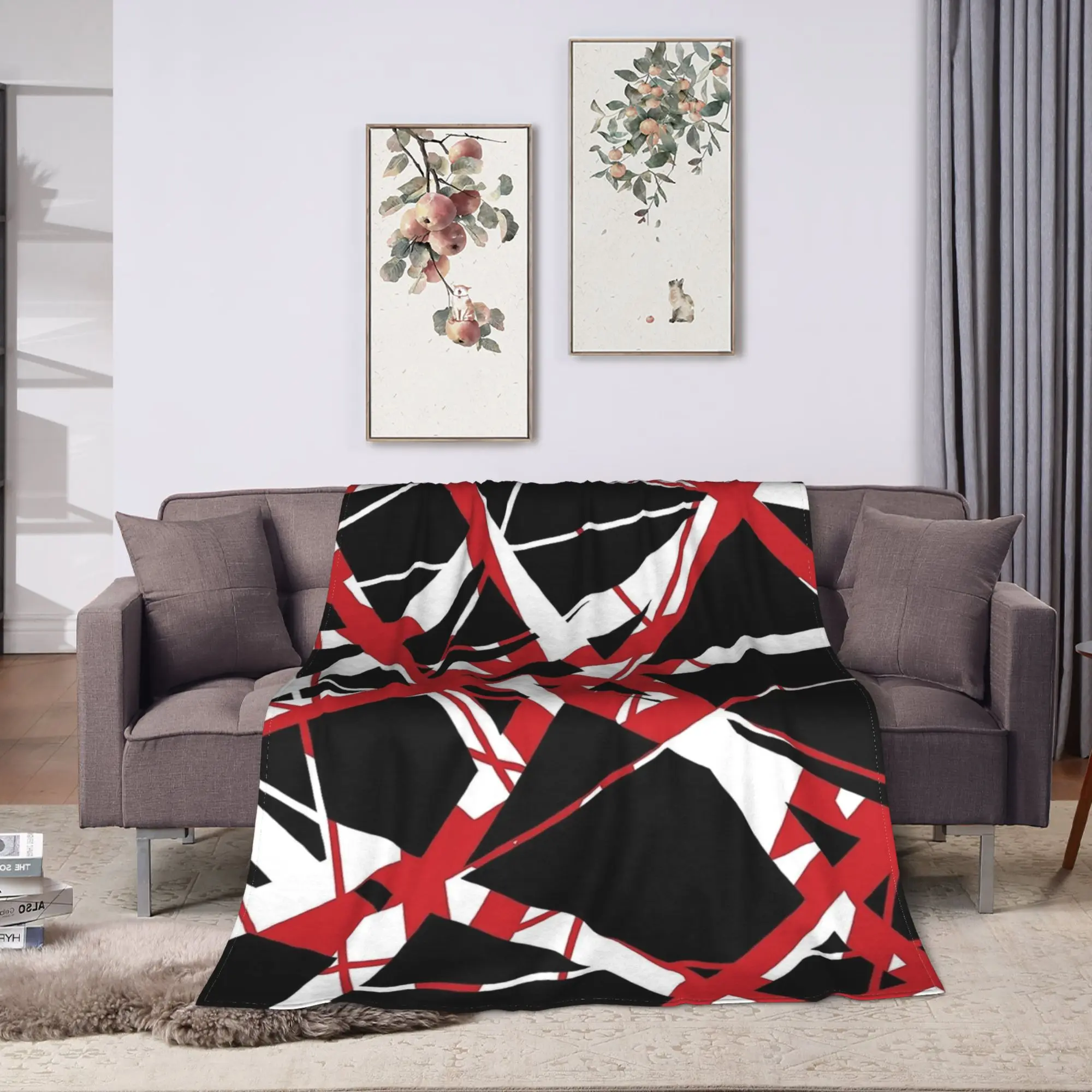 EVH Inverted Stripes Van Halen Design Flannel Blanket Winter Warm Soft Bedding Throws for Children Bedspread Sofa Bed Cover