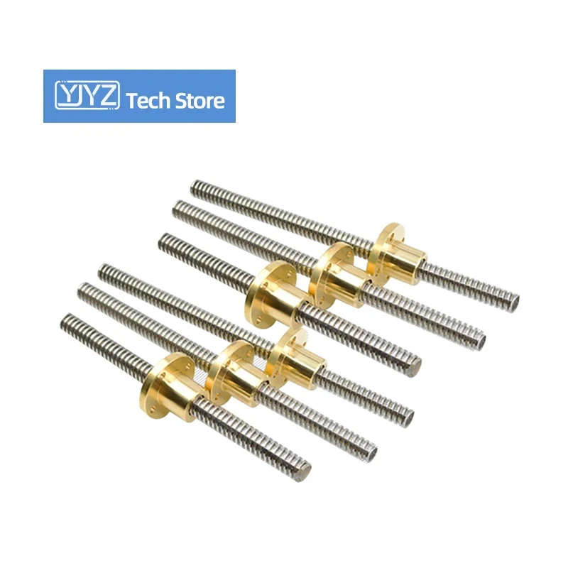 

T12*2*3*4*8*10*12 Large Lead Trapezoidal Screw Length 100-1200mm 3D Printer Stepper Motor Screws Nut CNC Machines Parts 1/2PCS