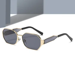 New Polygon Sunglasses Women Men Brand Designer Classic Rectangle Sun Glasses Ladies Fashion Summer Vacation Black Shades