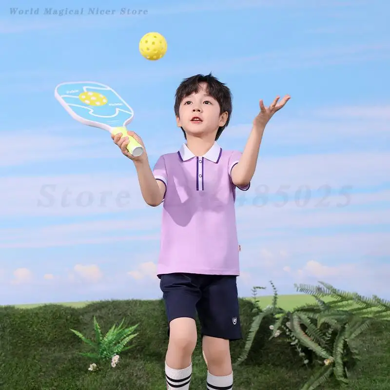 Bambini Ragazzi Ragazze Uniforme scolastica Pantaloncini estivi a maniche corte Abbigliamento sportivo Abito dolce viola Abbigliamento stile college per bambini