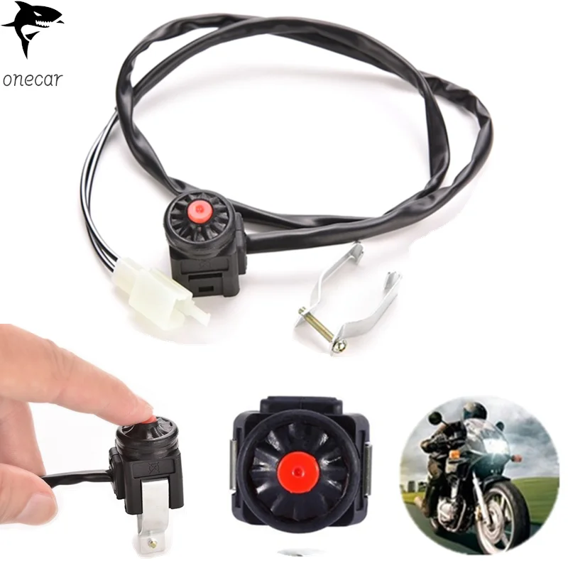 

Universal Motorcycle Kill Switch Red Push Button Horn Starter Dirt Bike ATV UTV Dual Sport For 22mm Handlebar Mounted Bars