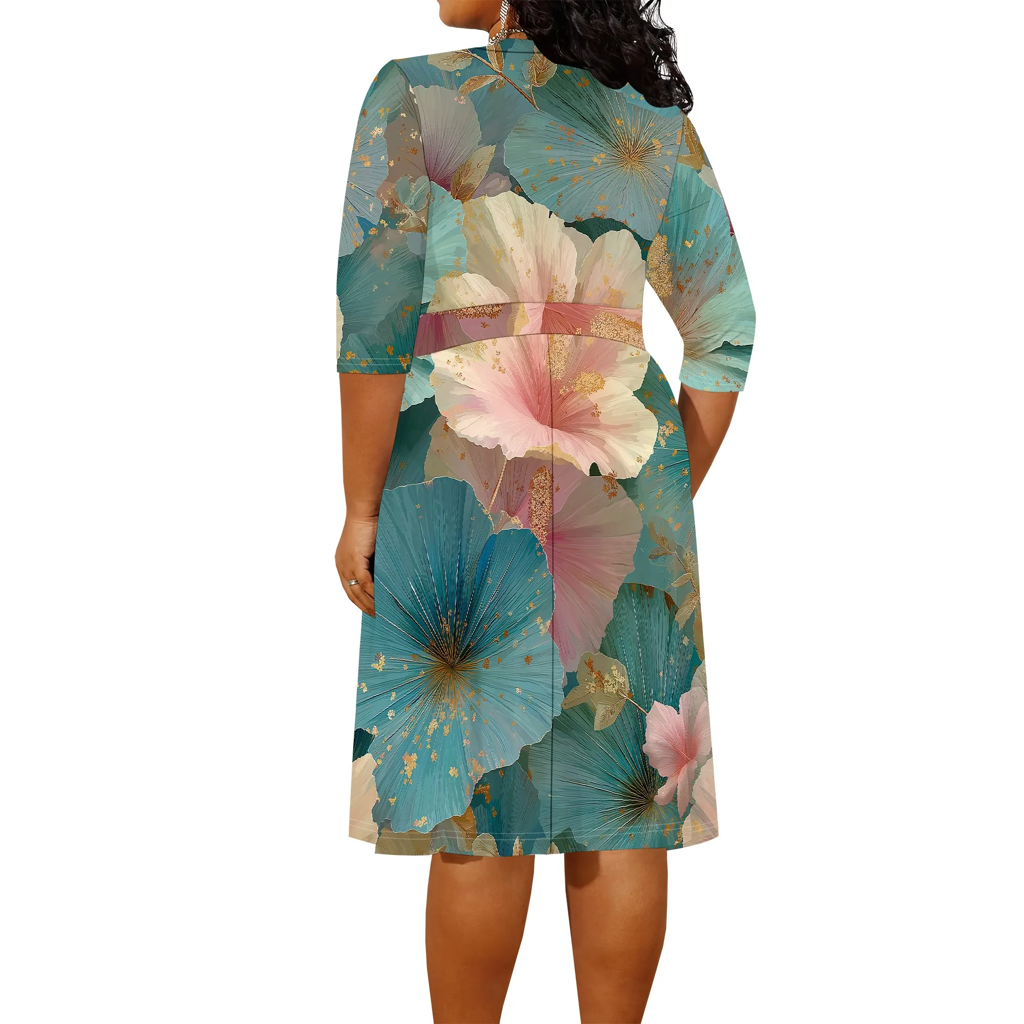 Floral Wrap Dress Women's 2025 New Arrival XL-6XL Casual Summer Dress