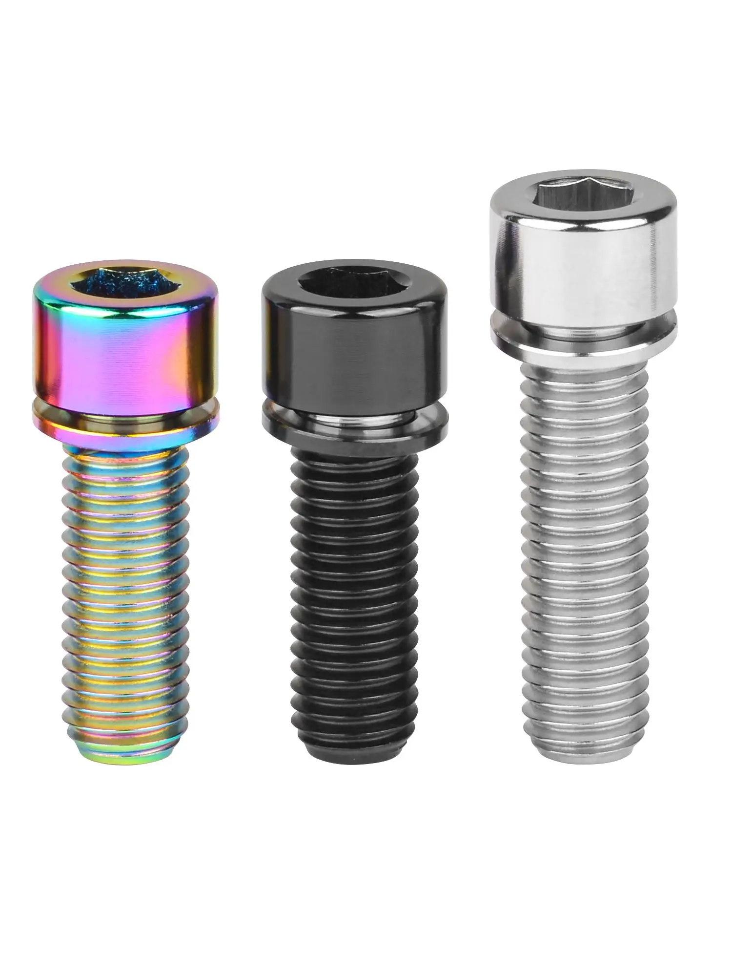 AliExpress WEIQIJIE Weiqijie Titanium Titanium Bolt M7 / M8x20 25mm Hexagon Screw with Washer for Bicycle Handlebar Stem