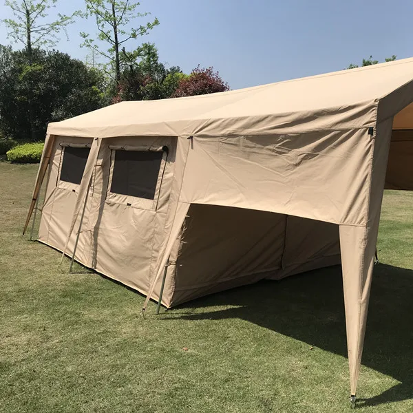 Outdoor Family Waterproof Canvas Cotton Glamping Luxury Safari  Hotel Tent