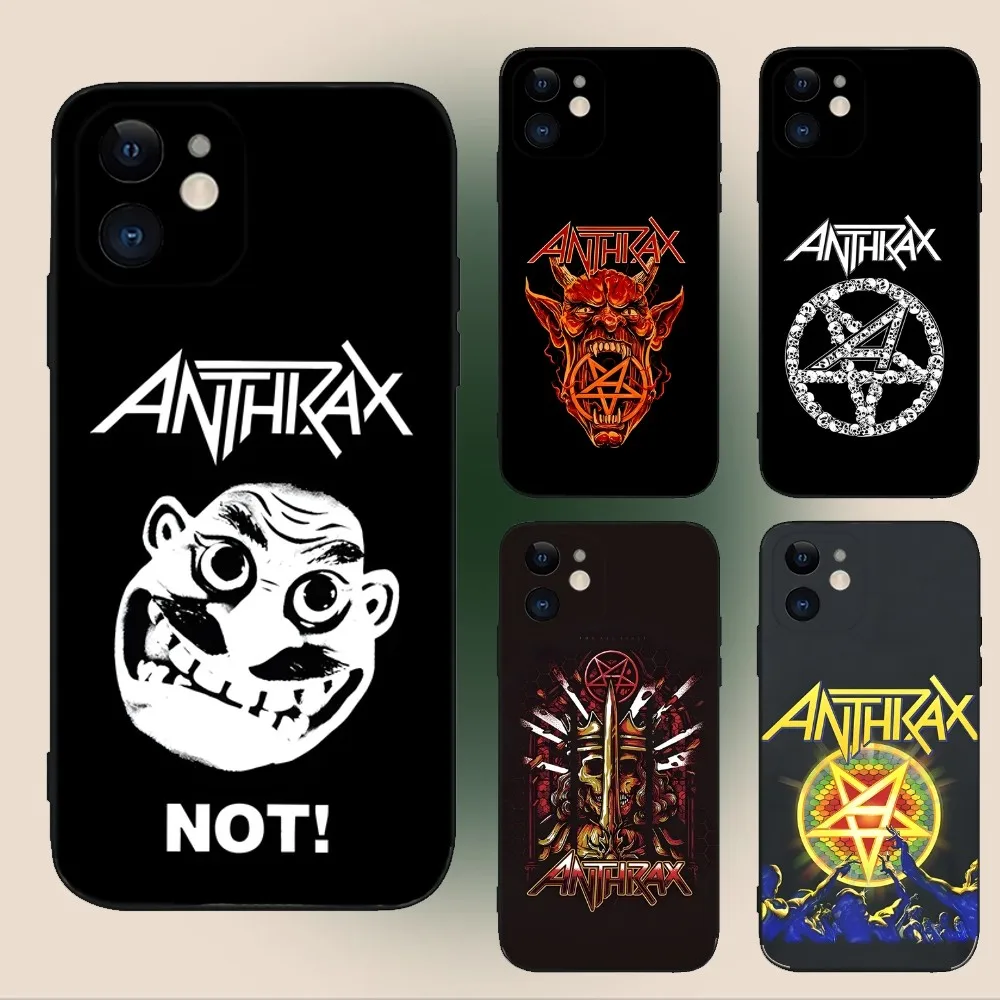 Чехол для телефона Rock Band A-Anthrax для iPhone 15,14,13,12,11,Plus,Pro Max,XS,X,XR,SE,Mini,8,7 мягкий силиконовый черный чехол