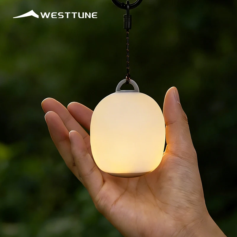 

WESTTUNE перезаряжаемый светодиодный фонарь для кемпинга, легкий альпинистский и пеший туризм, силиконовая лампа с регулируемой яркостью для улицы, уютный Ambienc