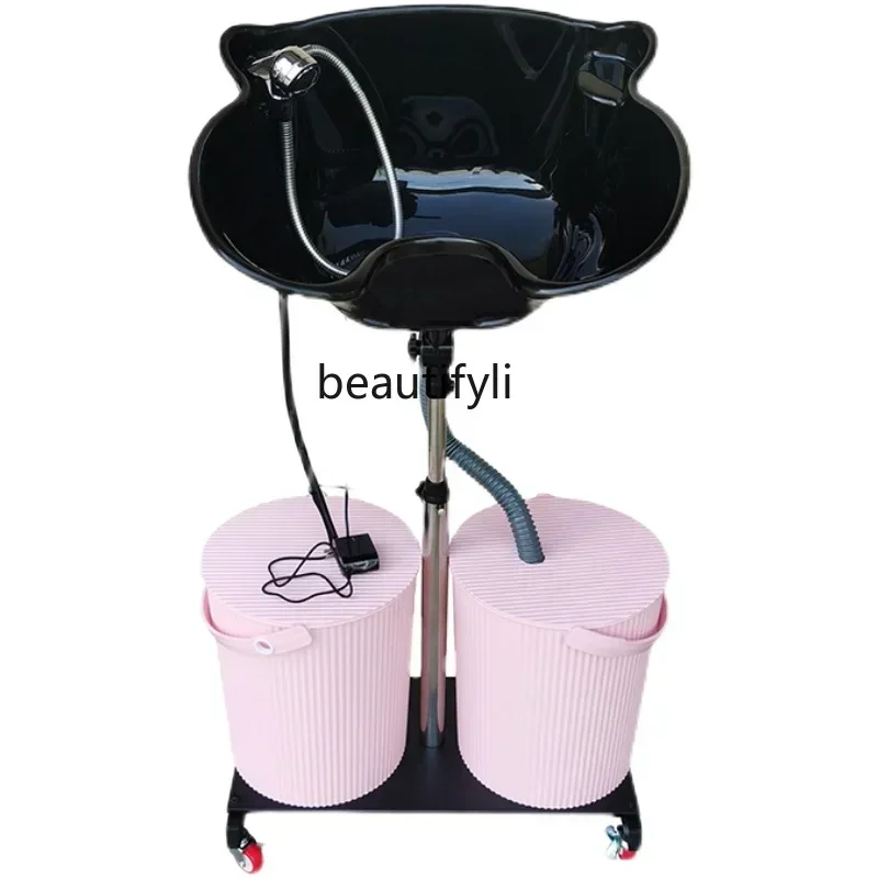 

Portable Mobile Automatic Pumping Sitting Shampoo Basin Adjustable Home Barber Shop