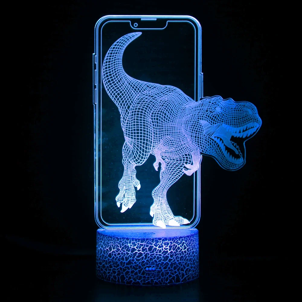 Nighdn 3D Dinosaur Lamp LED Night Light for Kids Room Desk Decor Color Changing USB Acrylic Dino Table Lamp Birthday Party Gift