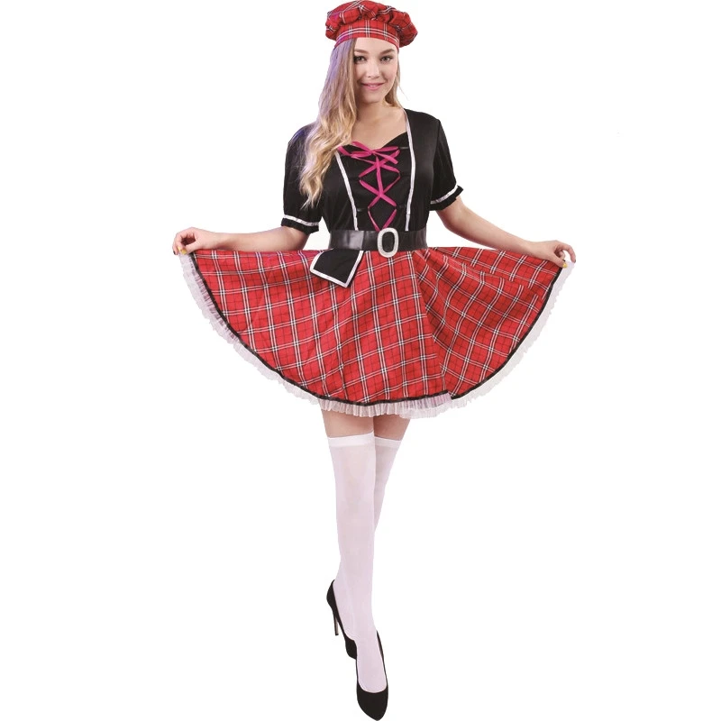 

Adult Ladies Carnival Scottish National Girl Costume Carnival National Performance Stage Cosplay Costume Party Clothes 2025