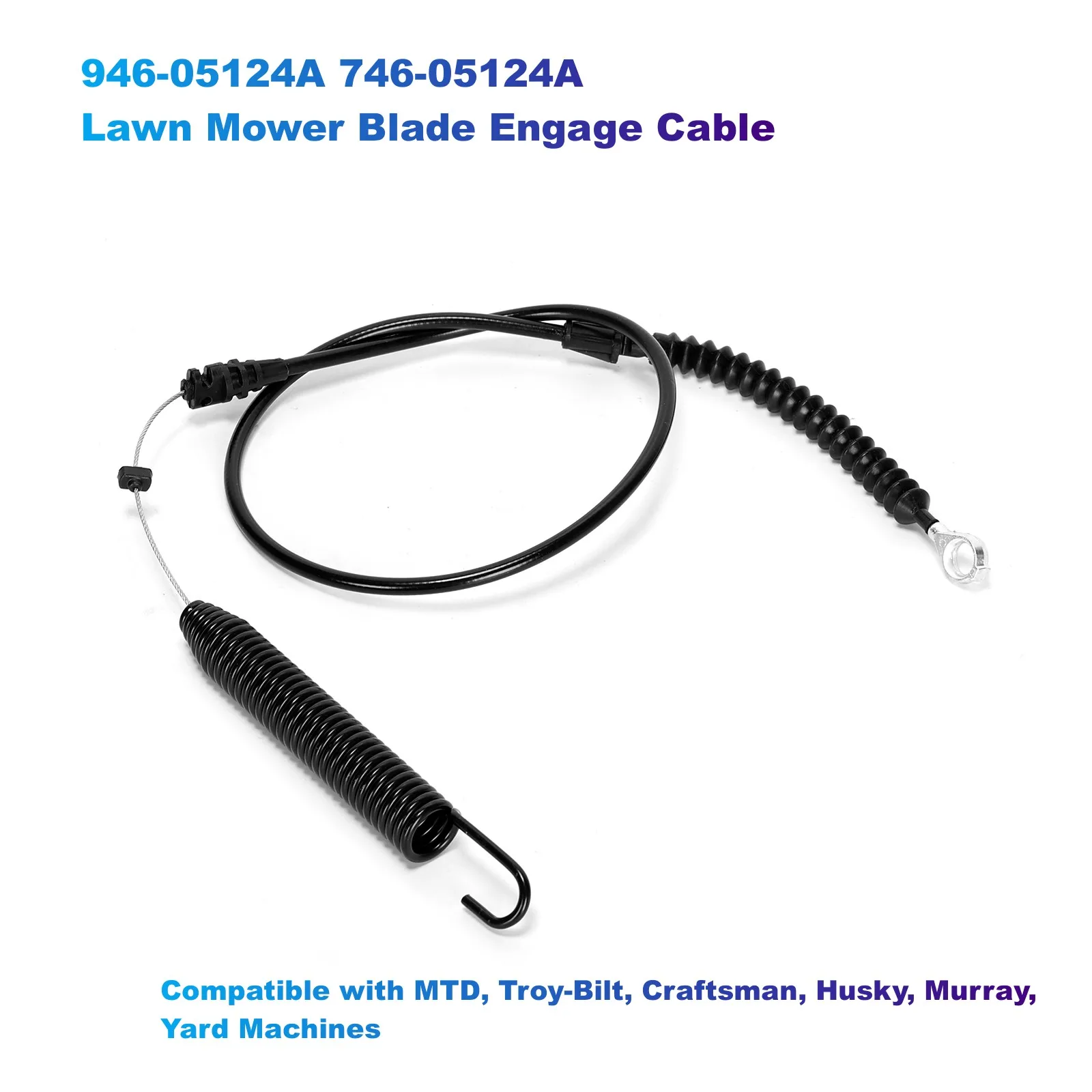 946-05124A 746-05124A Lawn Mower Blade Engage Cable Compatible with MTD, Troy-Bilt, Craftsman, Husky, Murray, Yard Machines