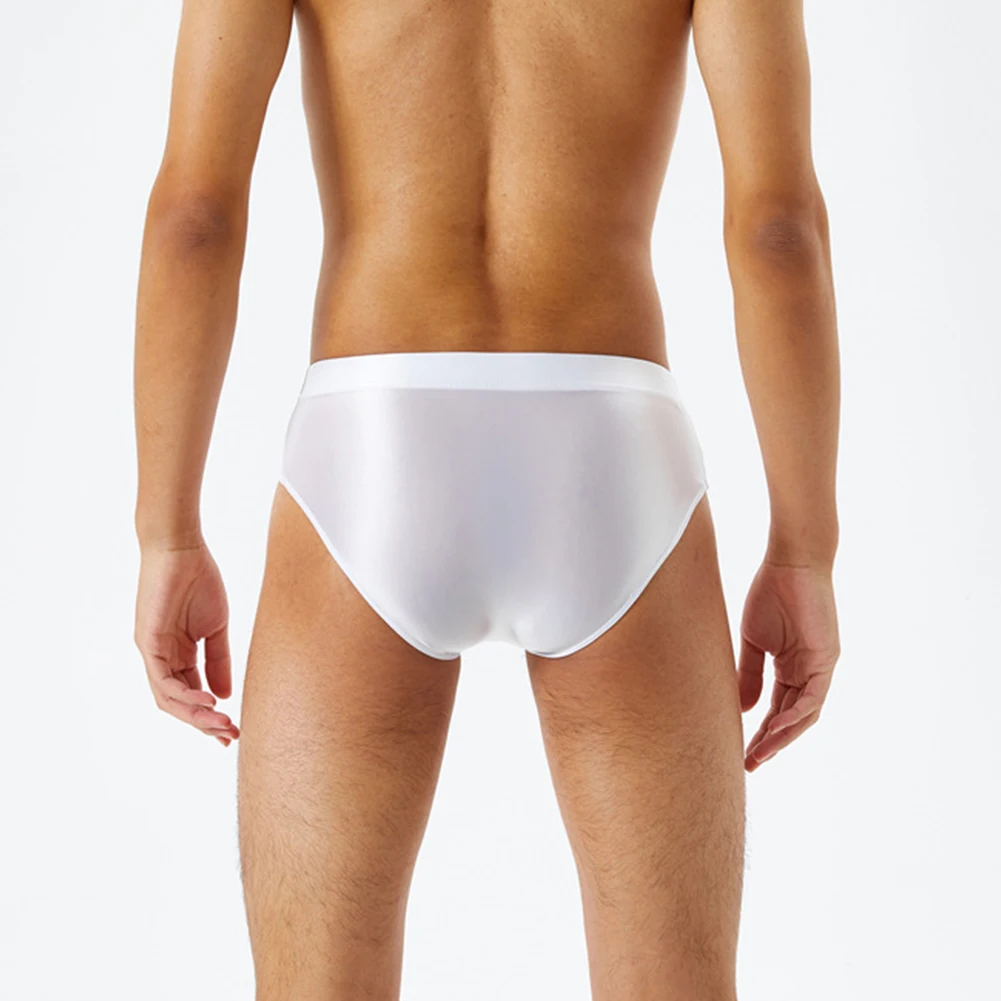 Underwear Men\\\'s Underwear Oil Shiny Panties One-piece Oiled Seamless Bulge Pouch Briefs Shiny And Silky Crotch